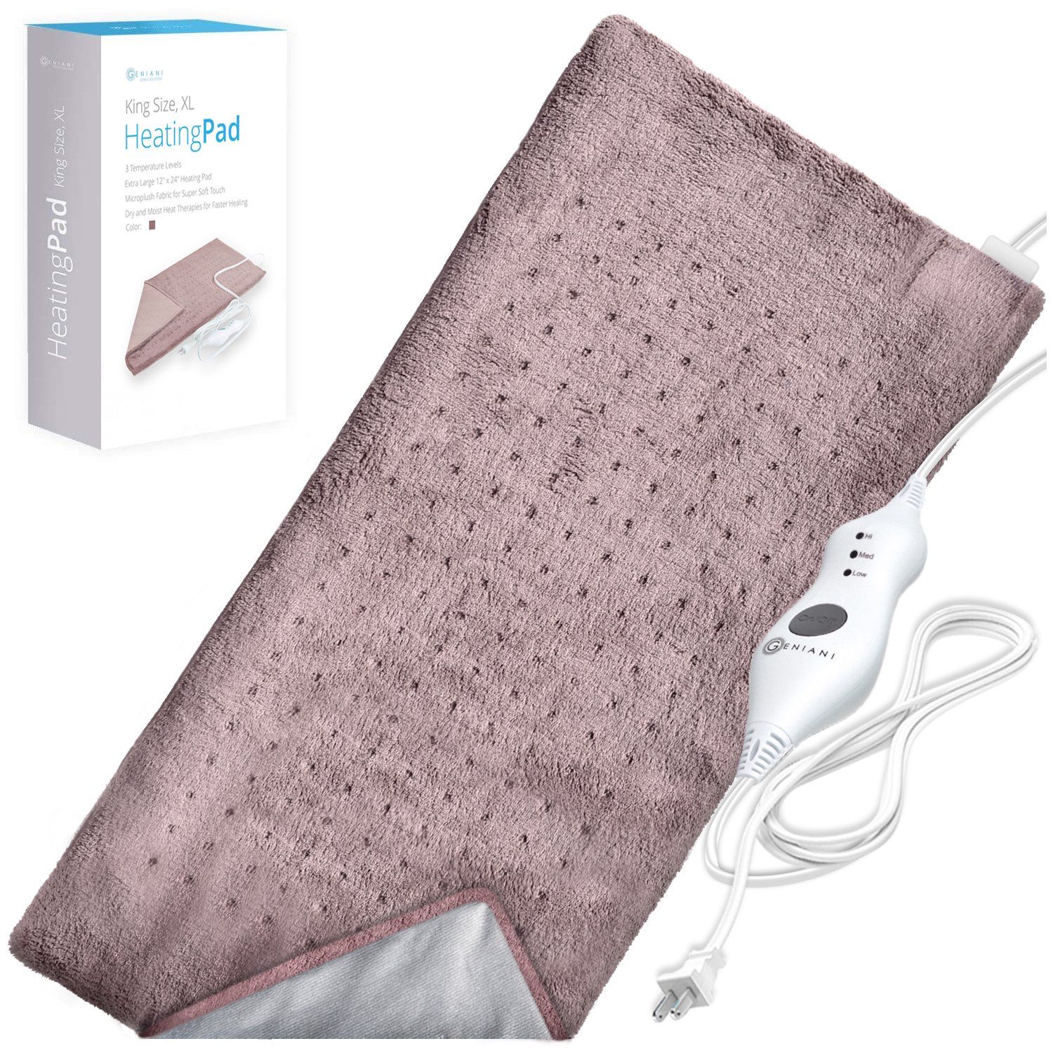 XL Electric Heating Pad with Auto Shut Off for Moist and Dry Heat Therapy - Fast Back Pain Relief... | Walmart (US)