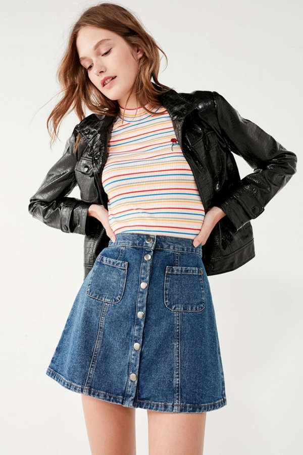 BDG Denim Button-Front Skirt | Urban Outfitters US