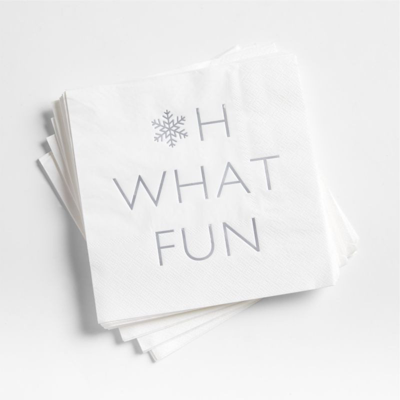 Oh What Fun Paper Lunch Napkins, Set of 20 | Crate and Barrel | Crate & Barrel