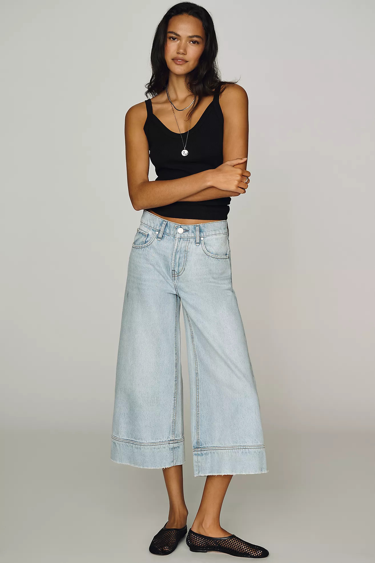 Hudson Noa Mid-Rise Relaxed Culotte Jeans | Anthropologie (US)