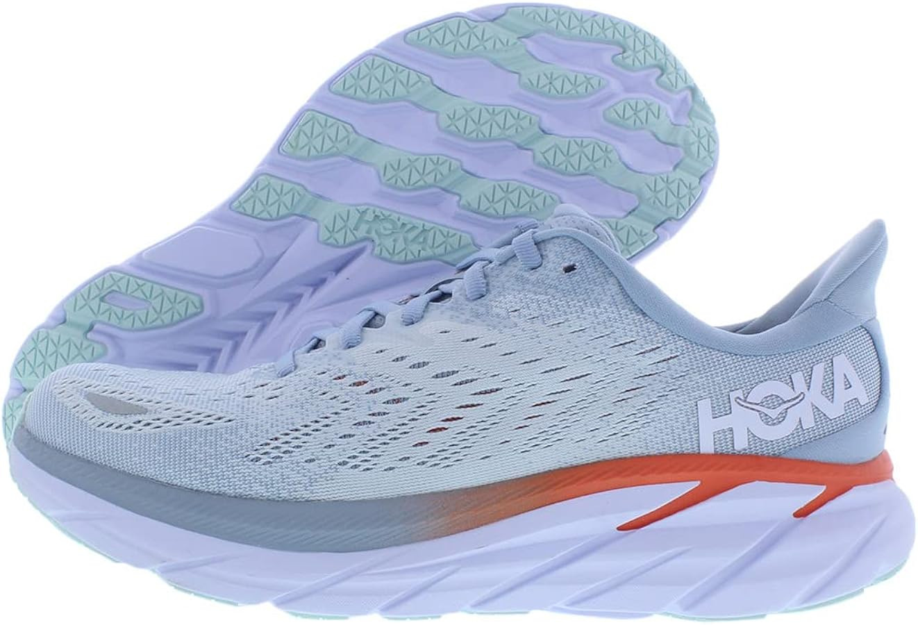 HOKA Clifton 8 Womens Shoes Size 6.5, Color: Blue Fog/Plein Air | Amazon (US)