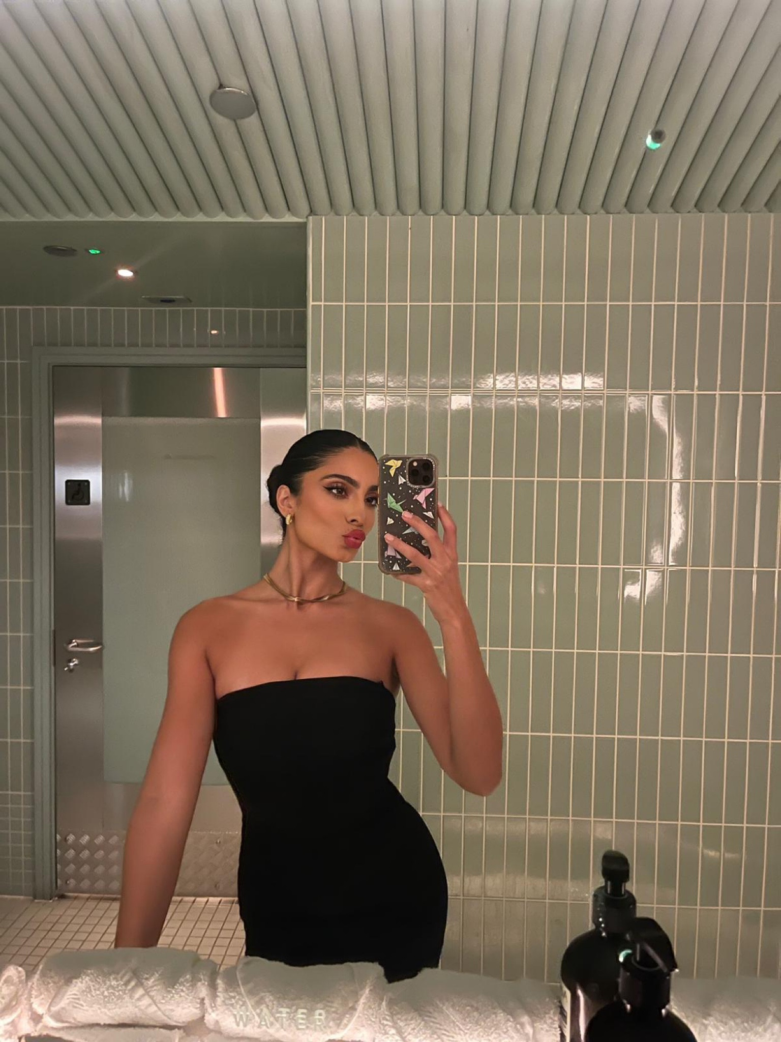 Black bandeau Dress, tube midi dress, LBD, gold chain necklace, gold textured hoop earring, asos

#LTKeurope #LTKSeasonal #LTKstyletip