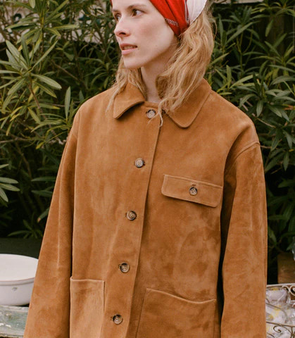 DÄ?EN Nolan Suede Jacket -- Wild Chicory - Size - Xl Button Up | DOEN