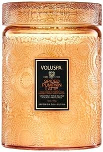 Voluspa Spiced Pumpkin Latte, Large Candle Jar, 18 Ounce, 100 Hour Burn Time, & Coconut Wax for C... | Amazon (US)