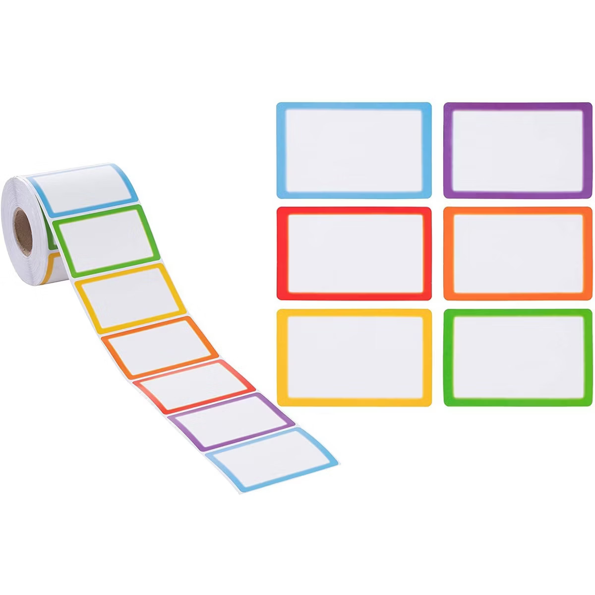 Juvale  600-Count Colorful Name Tag Labels Stickers for Classroom, 6 Assorted Color, 3.5 x 2 in | Target