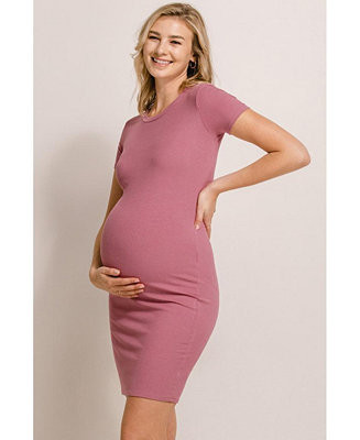 Maternity Ribbed Bodycon Short Sleeve Dress | Macy's
