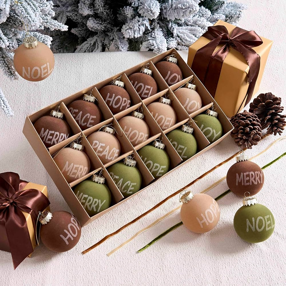 15Pcs Velvet Christmas Balls Flocked Christmas Tree Ball Ornaments 3.15 Inch Shatterproof Christm... | Amazon (US)