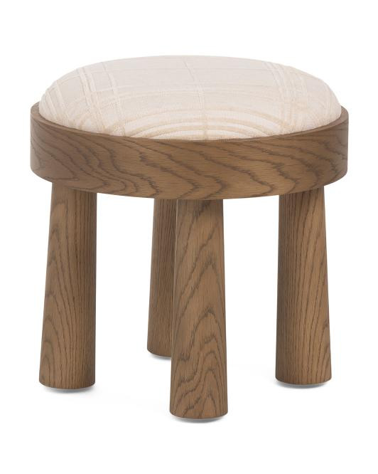20x19.5 Louise Solid Oak Frame Ottoman | TJ Maxx