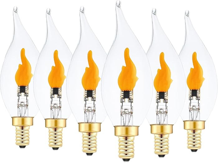 Sunaiony Flickering Flame Light Bulbs, E12 LED Flicker Candelabra Flame Effect Light Bulb for Dec... | Amazon (US)
