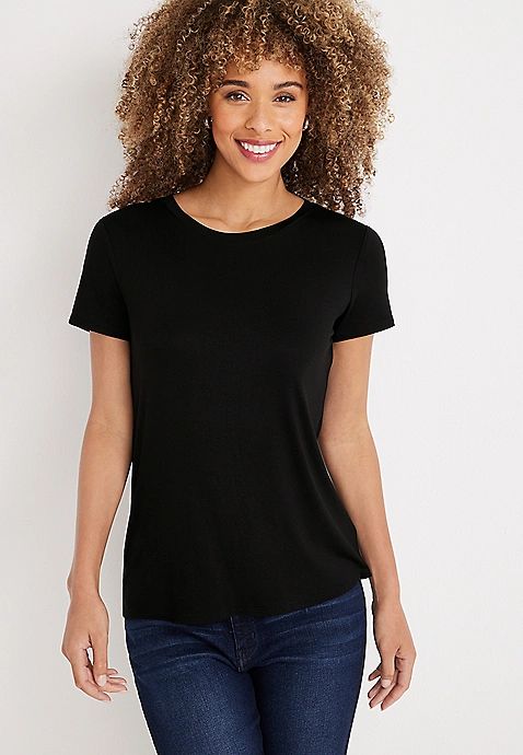 24/7 Flawless Solid Crew Neck Tee | Maurices