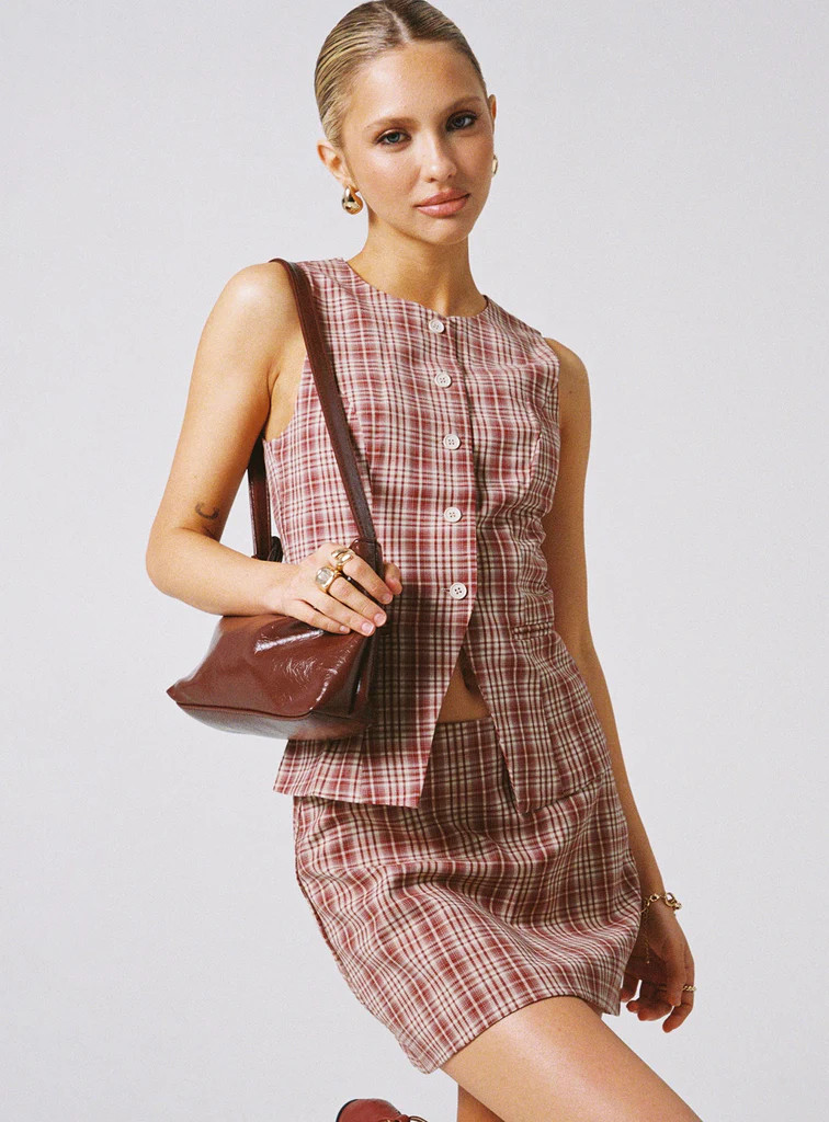 Theodosia Top Red Check | Princess Polly US