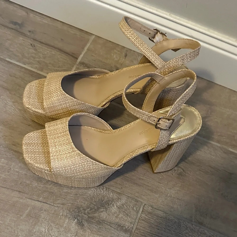 ANTONIO MELANI Beige Woven Platform Heels | Poshmark