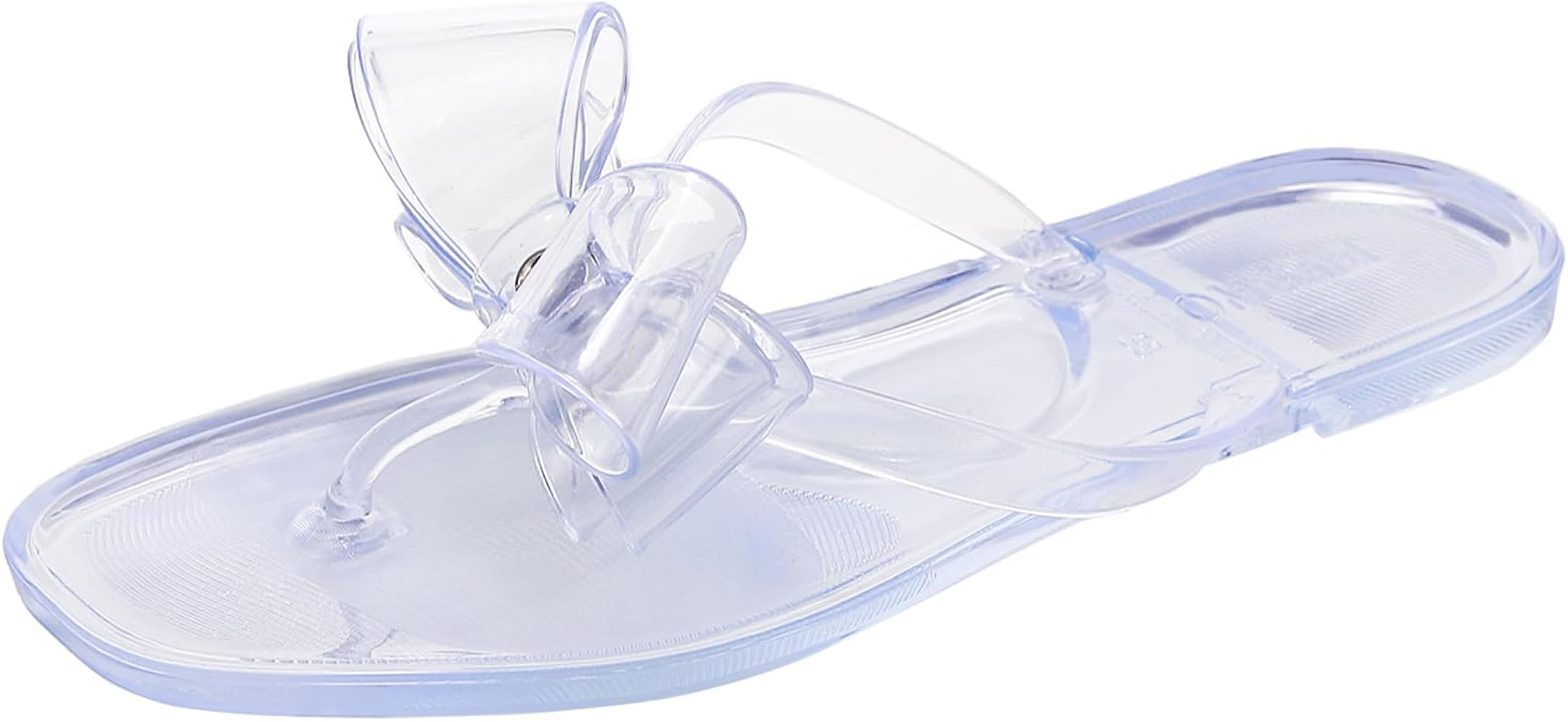 Studded Sandals for Women Bow Flip Flops Jelly Shoes Womens Beige Jellies Flat Summer Beach Thong... | Amazon (US)