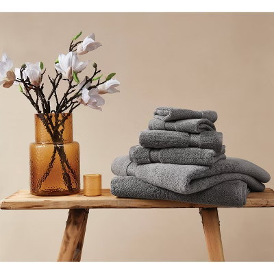 Truly Soft 6pc Cloud Solid Bath Towel Set Gray | Target