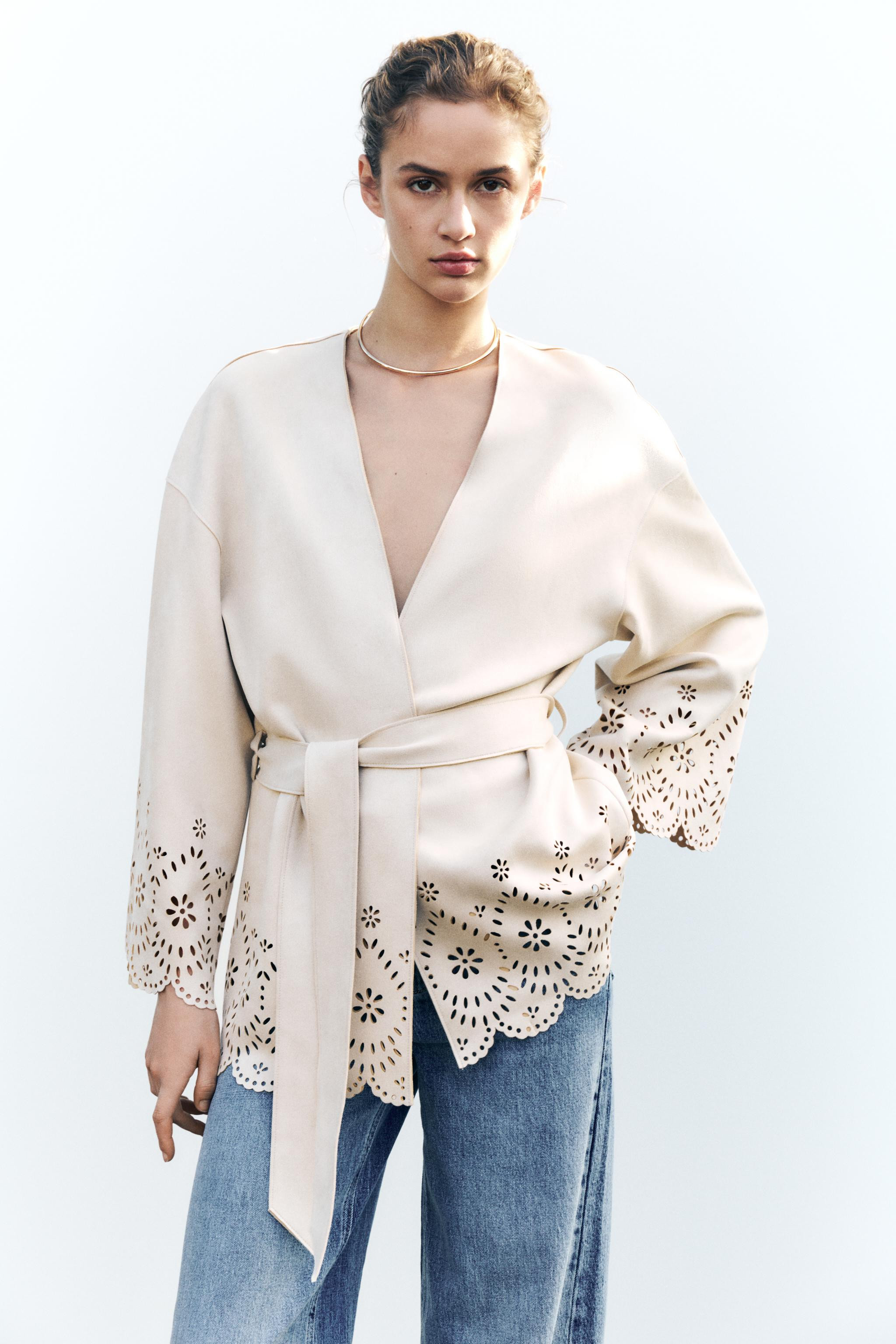 DIE-CUT SUEDE EFFECT TRENCH COAT | Zara US