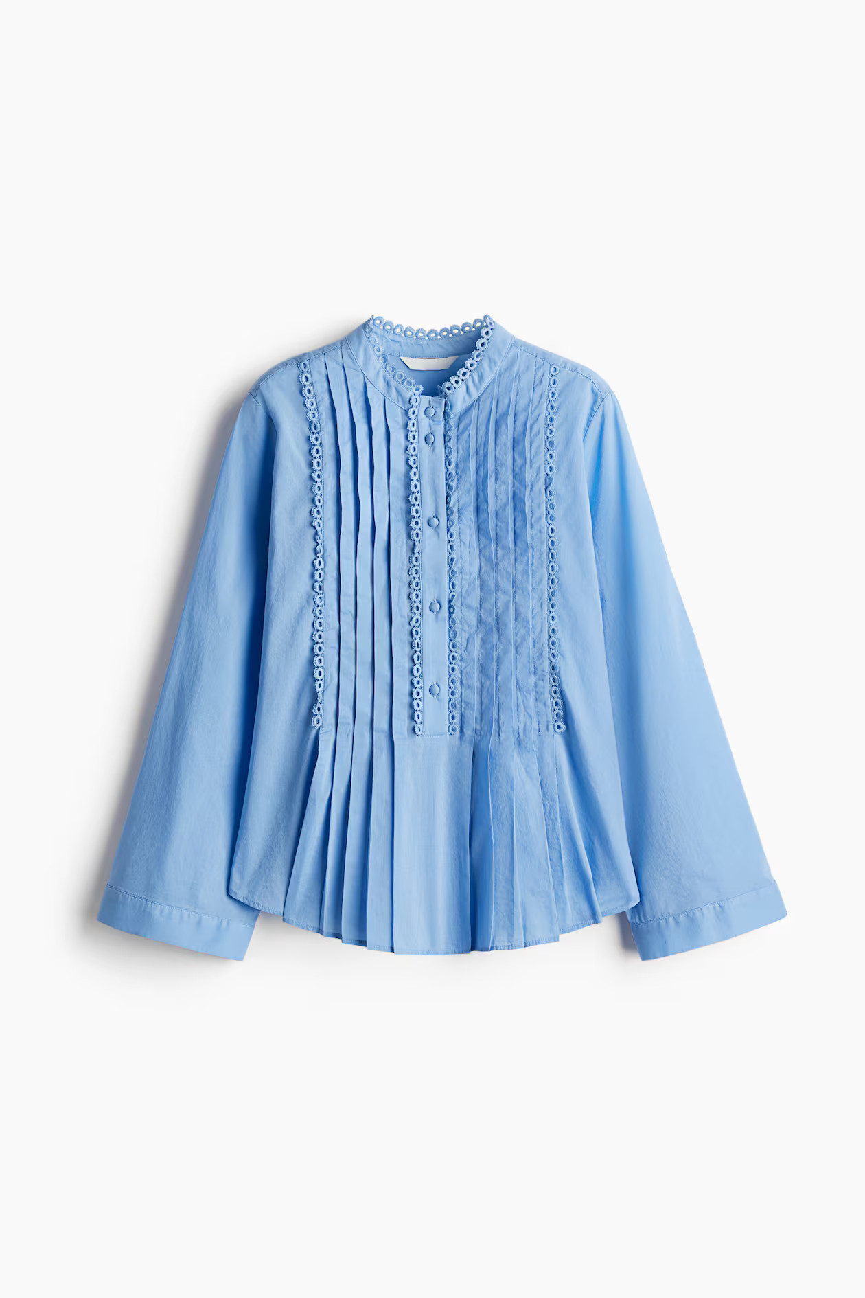 Blusa de algodón con jaretas - Azul - MUJER | H&M ES | H&M (FR, IT, ES, PT, BE)