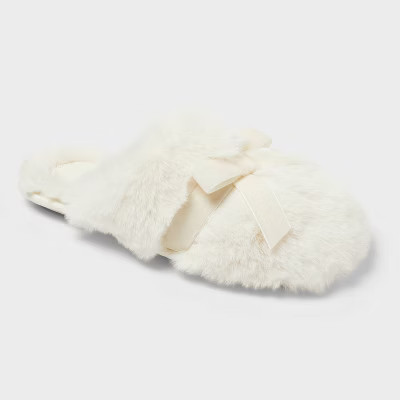 Women's Arbor Plush Scuff Slippers - Auden™ White L | Target