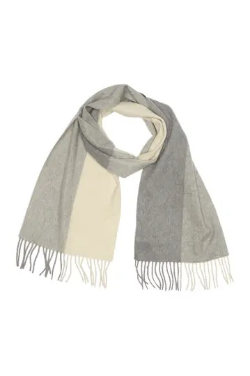 Colorblock Print Cashmere Fringe Trim Scarf | Nordstrom Rack