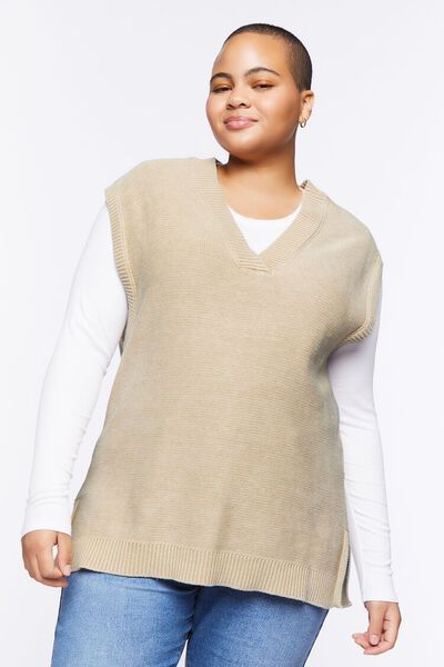 Plus Size Longline Sweater Vest | Forever 21 (US)