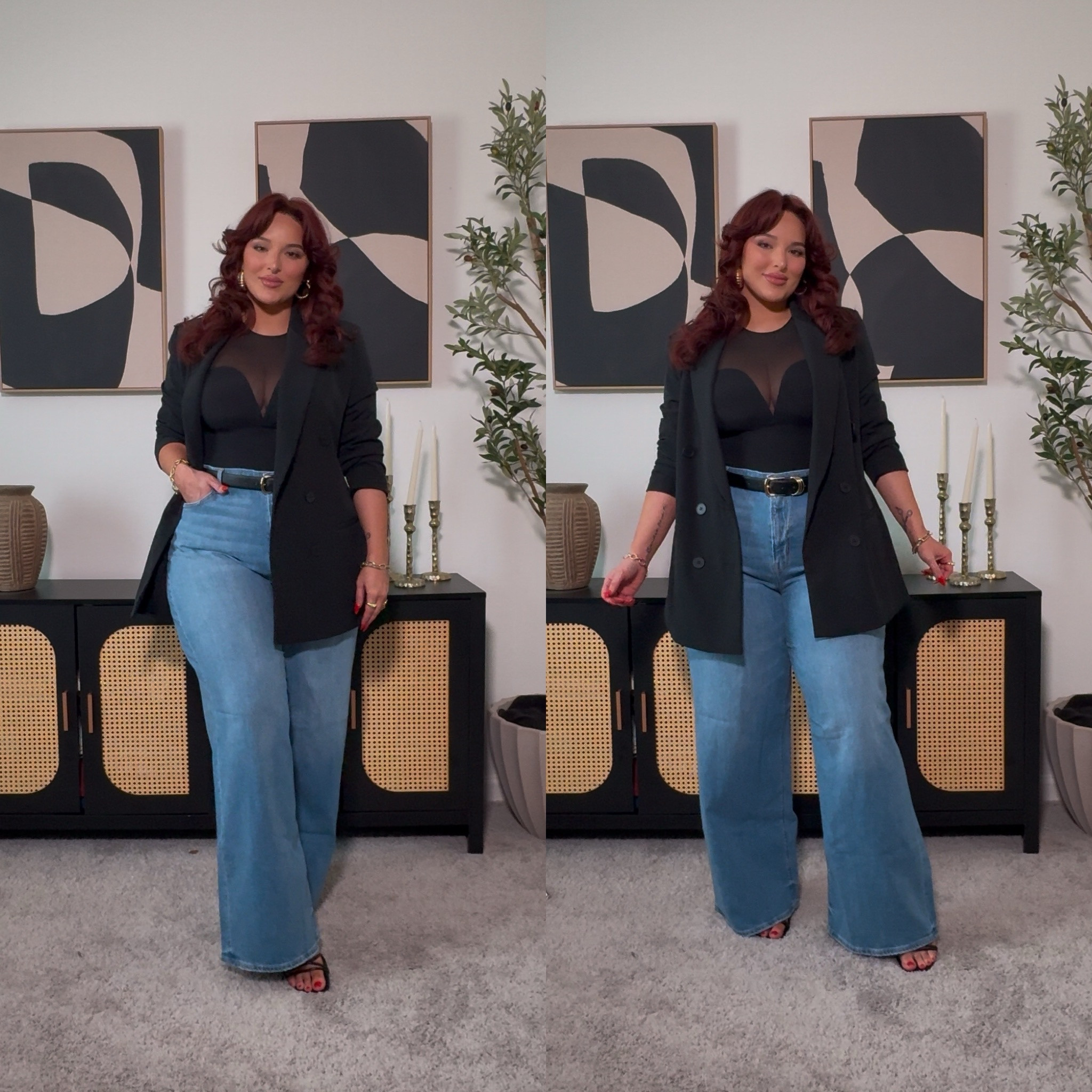 Jeans: 16 Long | blazer: XL | bodysuit: XL 

#LTKMidsize #LTKFindsUnder50 #LTKStyleTip