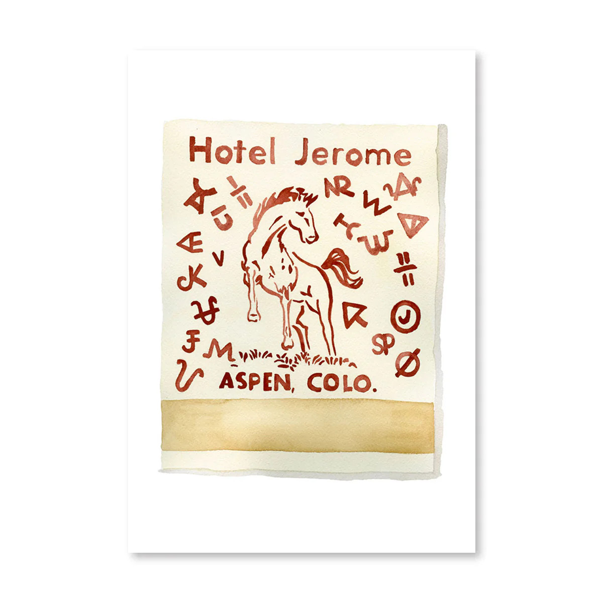Furbish Studio - Hotel Jerome Matchbook Watercolor Print | Furbish Studio