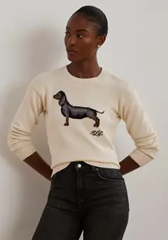 Lauren Ralph Lauren Intarsia Knit Dachshund Cotton Sweater | Belk