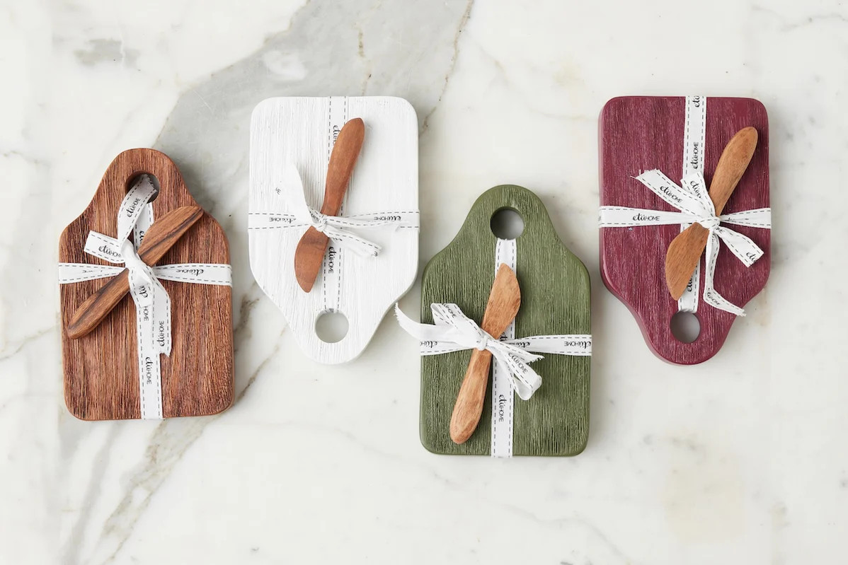 Dutch Cheese Board with Spreader, Small, Merlot Red | etúHOME