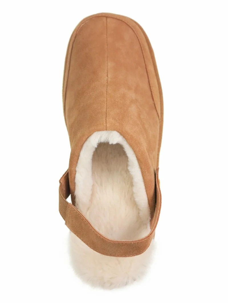 Joyspun Women's Faux Fur Convertible Clog Slippers | Walmart (US)