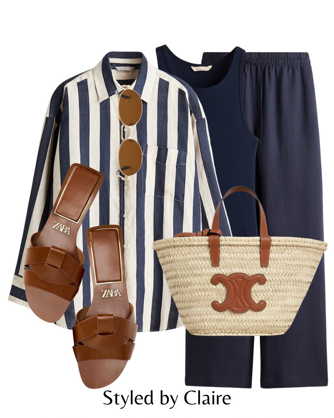 Stripe shirt & linen trousers🙋🏽‍♀️
Tags: navy chestnut Zara sandals criss cross slip on sandals flats raffia bag Celine miu miu sunglasses dupes oversized camiseta top wide leg pants fashion spring summer inspo outfit ideas beach holiday vacation Dubai Barcelona Ibiza brunch casual mum style chic city break capsule wardrobe

#LTKspring #LTKsummer #LTKstyletip
