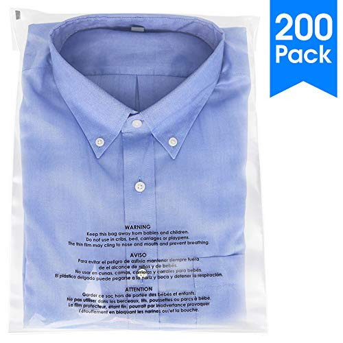 Spartan Industrial || 200 Count - 12” X 15” Self Seal Clear Poly Bags with Suffocation Warnin... | Amazon (US)