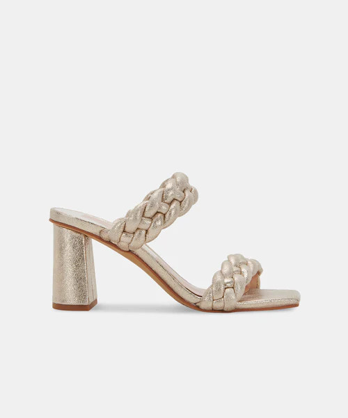 PAILY HEELS IN LIGHT GOLD METALLIC STELLA SUEDE | DolceVita.com