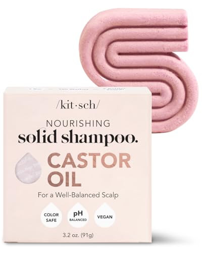 Kitsch Castor Oil Shampoo Bar for Hair Hydration & Moisturizing | Vegan & All Natural Solid Shampoo | Made in USA | for Dull & Dry Hair | Strengthens Hair | Paraben Free, 3.2oz | Amazon (US)