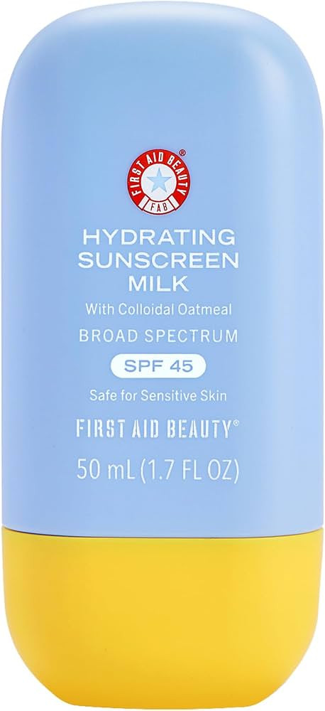 Amazon.com: First Aid Beauty Hydrating Sunscreen Milk, Broad Spectrum SPF 45 with Colloidal Oatme... | Amazon (US)