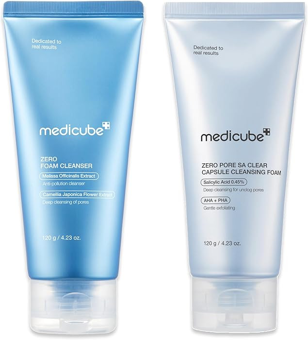 medicube Zero Pore Cleanser Duo: Zero Foam Cleanser and Zero Pore Clear Blue Casule Facial Deep C... | Amazon (US)