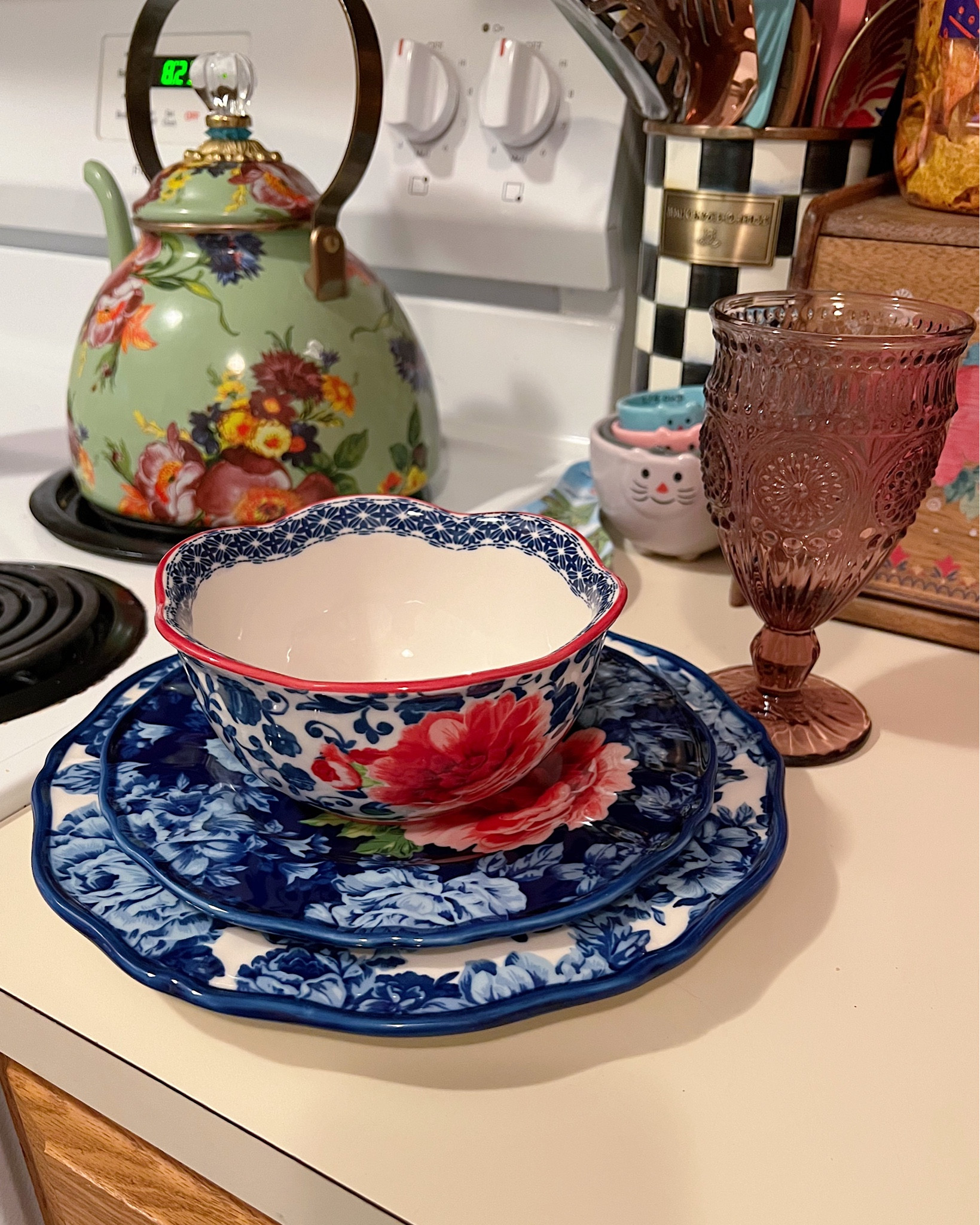 12-piece blue and white dinnerware set for under $30 and great quality! 💙 blue and white plates, blue and white decor, blue and white kitchen, grand Millennial decor, kitchen decor 

#LTKhome #LTKfindsunder50