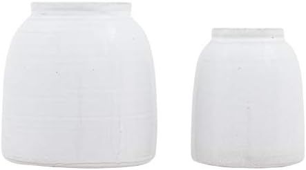 Creative Co-Op Terracotta Vases (Set of 2 Sizes), White | Amazon (US)