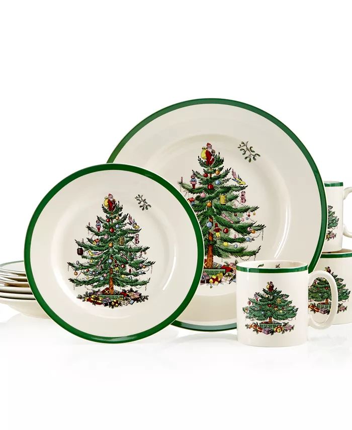 Christmas Tree 12-Pc. Dinnerware Set, Service for 4 | Macys (US)