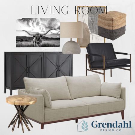 Living room design board.  West elm style. Designer looks for less. Art work. sofa. Chair  

#LTKhome