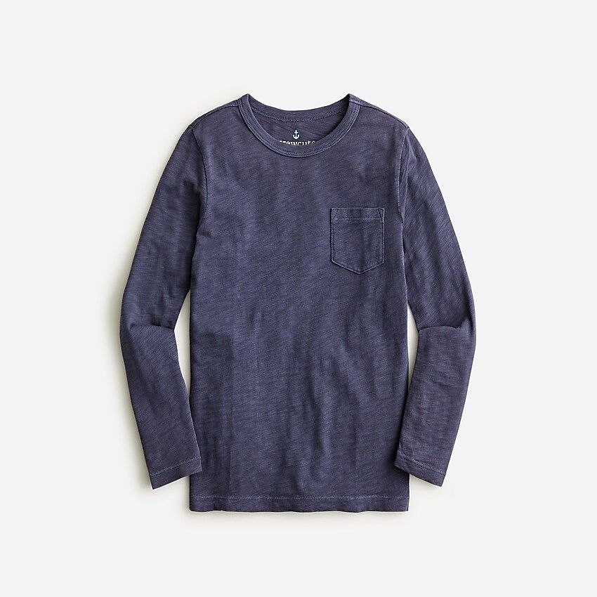 Boys' long-sleeve garment-dyed pocket T-shirt | J.Crew US