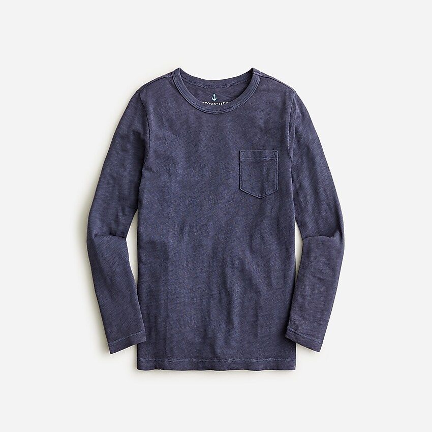 Kids' long-sleeve garment-dyed pocket T-shirt | J.Crew US