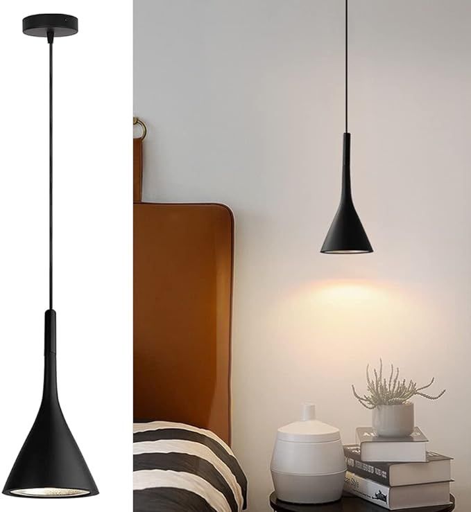 iYoee Mini Pendant Light Fixture for Kitchen Island,Black Hanging Chandelier Light fixtures E26 L... | Amazon (US)