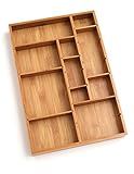 Lipper International 8397 Bamboo Wood Adjustable Drawer Organizer with 6 Removable Dividers, 12" x 1 | Amazon (US)