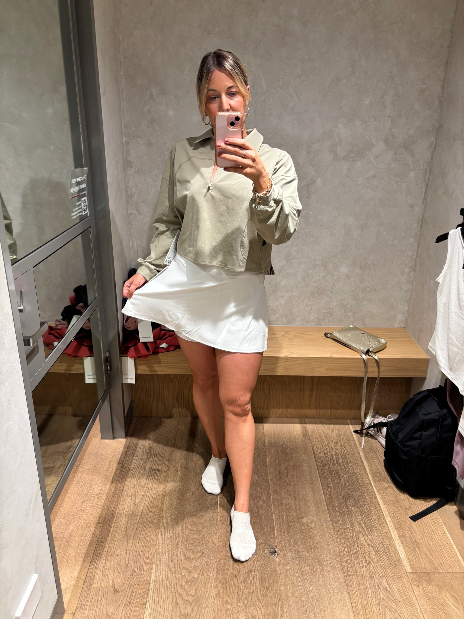 So impressed by the quality of these pieces. Love that Lululemon does golf pieces too. This is a golf jacket so cute!! Lululemon try-on 🌼💫 #ltkxlululemon #ootd