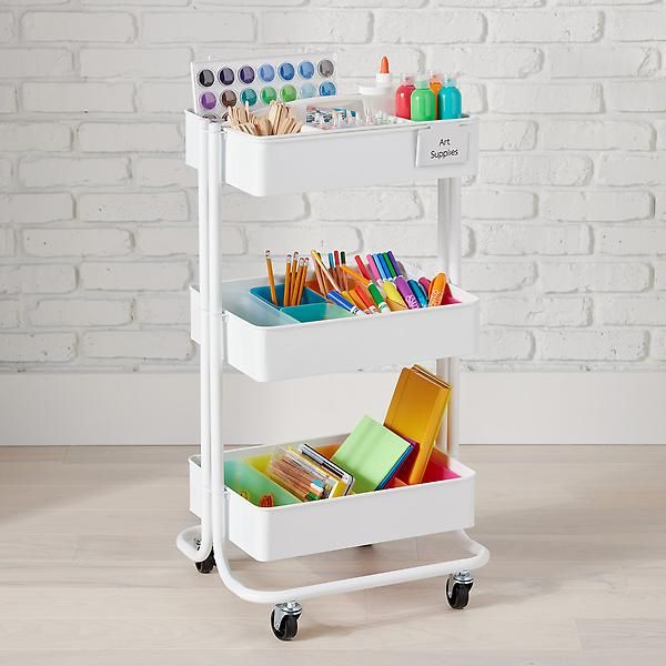 Art Supplies Themed Rolling Cart | The Container Store
