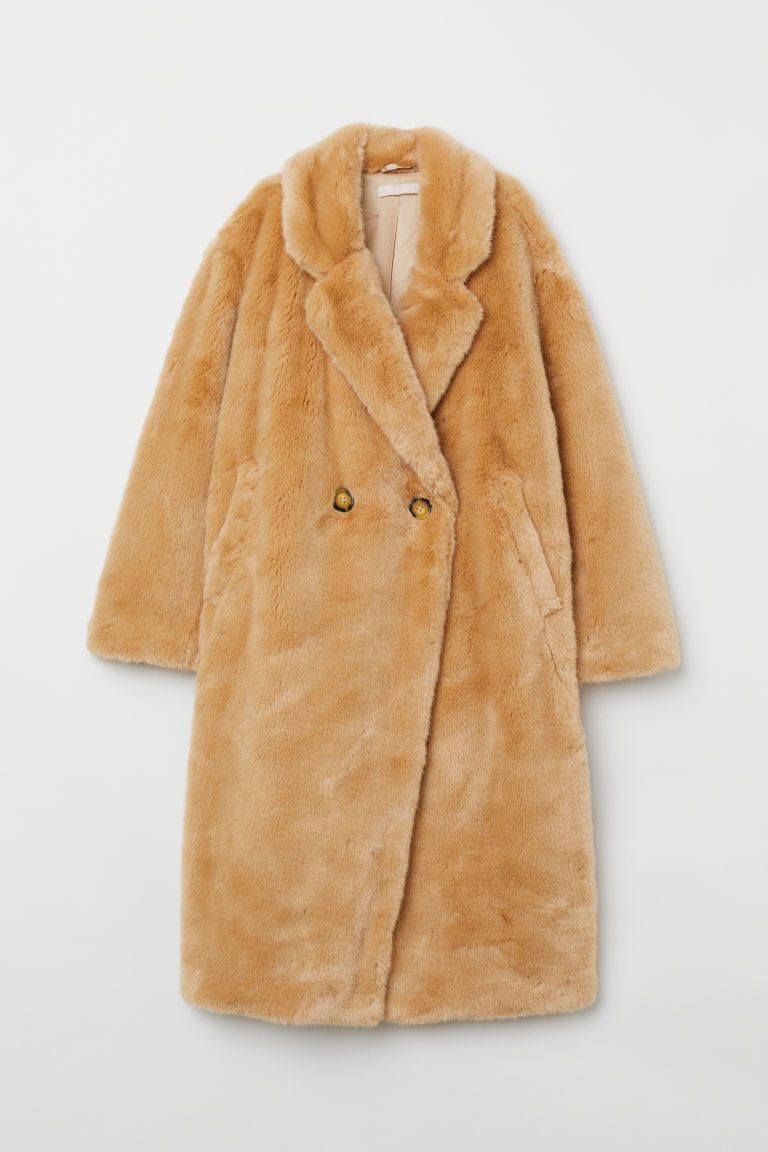 H & M - Faux Fur Coat - Beige | H&M (US)