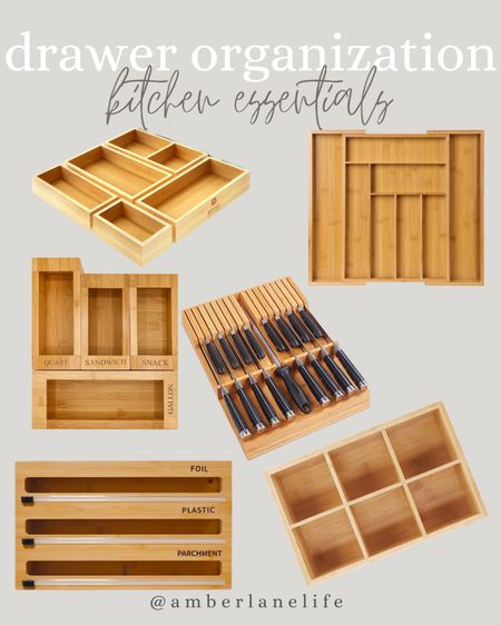 Kitchen drawer organization. Bamboo inserts. Utensils organizer. Drawer knife block. Baggie organizer. Plastic wrap organizer. Foil organizer  

#LTKMostLoved #LTKhome