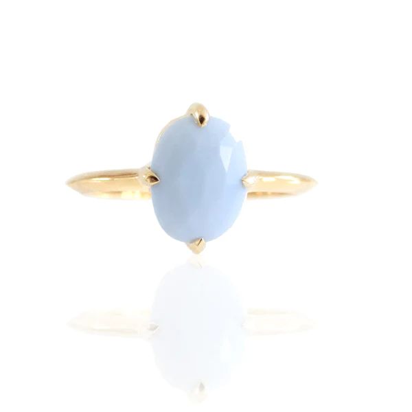 FRAICHE INSPIRE OVAL SOLITAIRE RING - BLUE OPAL & GOLD | So Pretty Cara Cotter