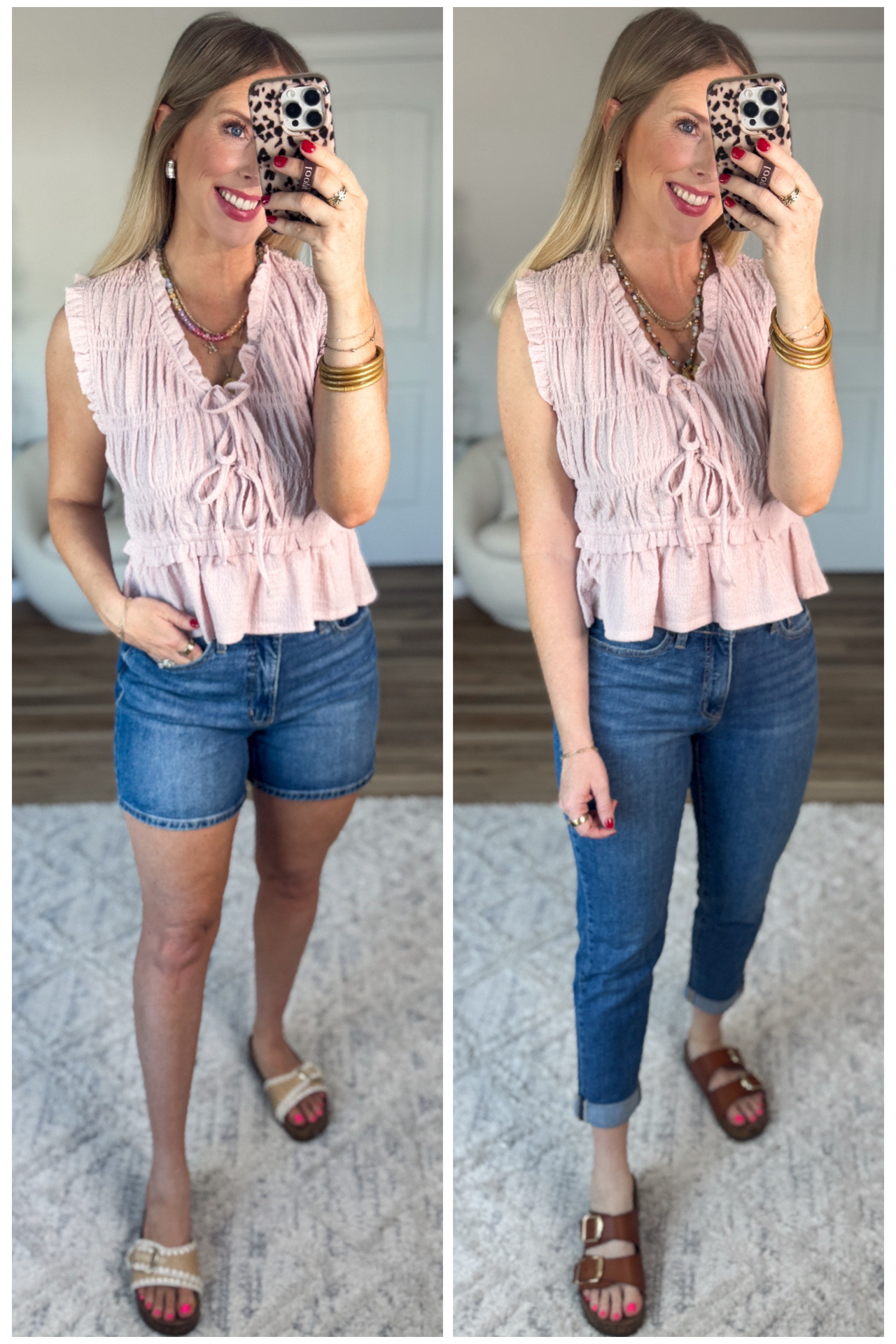 2 ways to style this pink smocked top from Walmart! 

#LTKmomlife #LTKootd