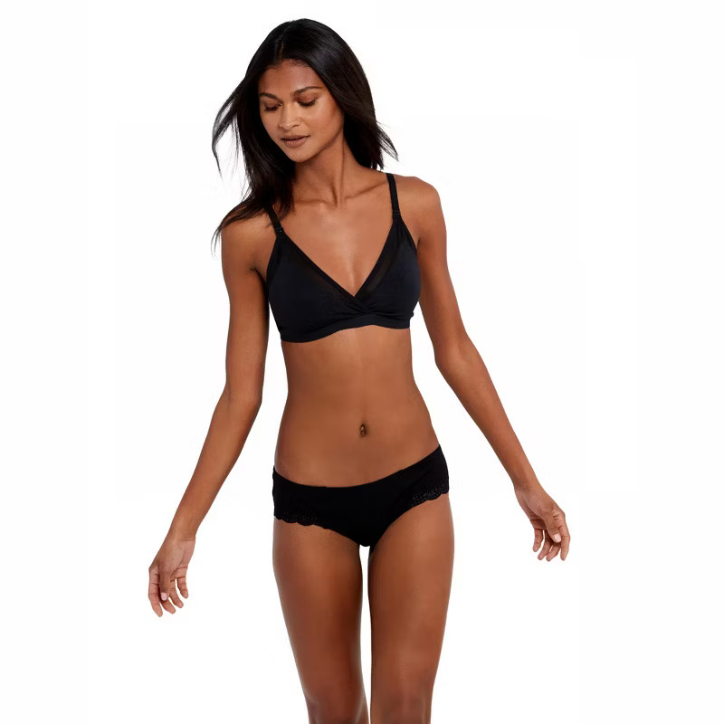 A Pea in the Pod Mesh Trim Clip Down Maternity and Nursing Bra-Black-Medium | Target