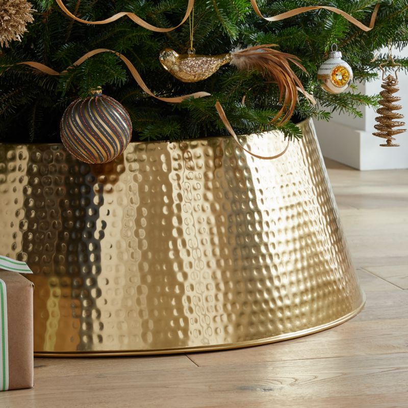 Bash Gold Christmas Tree Collar + Reviews | Crate and Barrel | Crate & Barrel